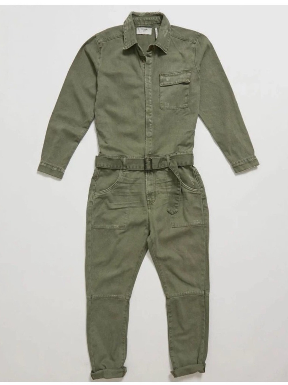One Teaspoon Sz S Super Khaki Utility Belted Jumpsuit 100% Cotton - Picture 4 of 9